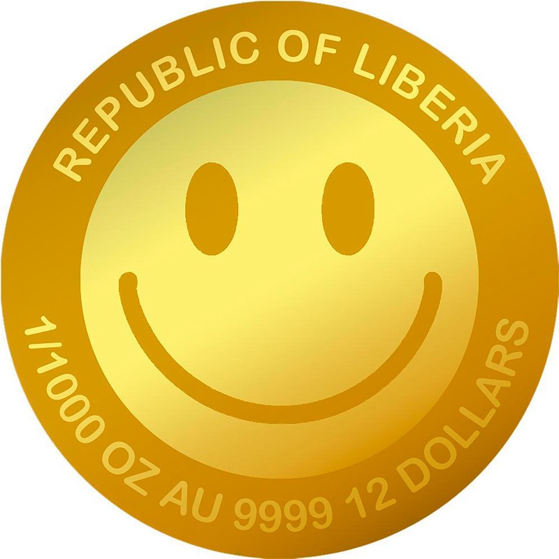 Золотая монета Либерии 